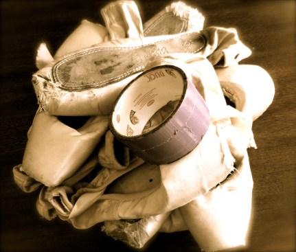 pointe shoes and duct tape