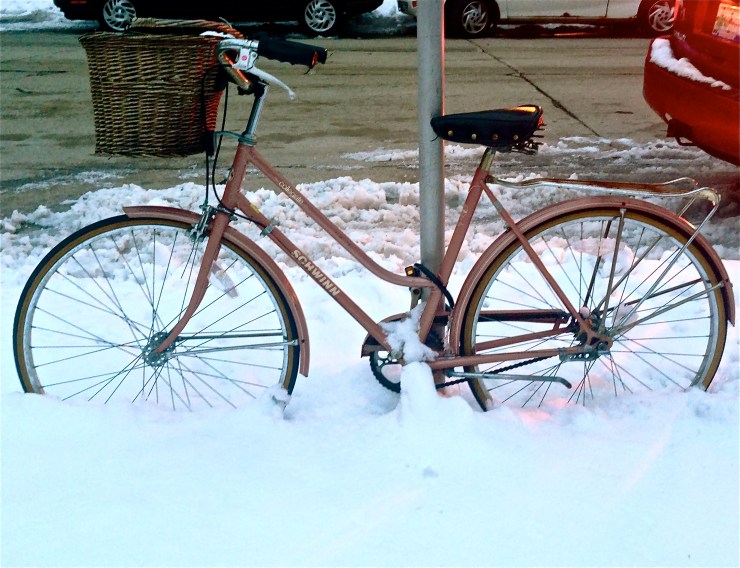 bike in the snow