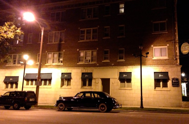 plaza hotel and vintage car