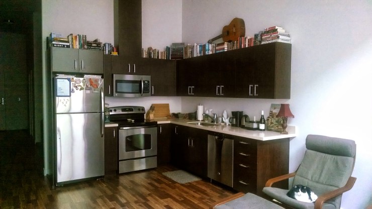 Kitchen with book decor