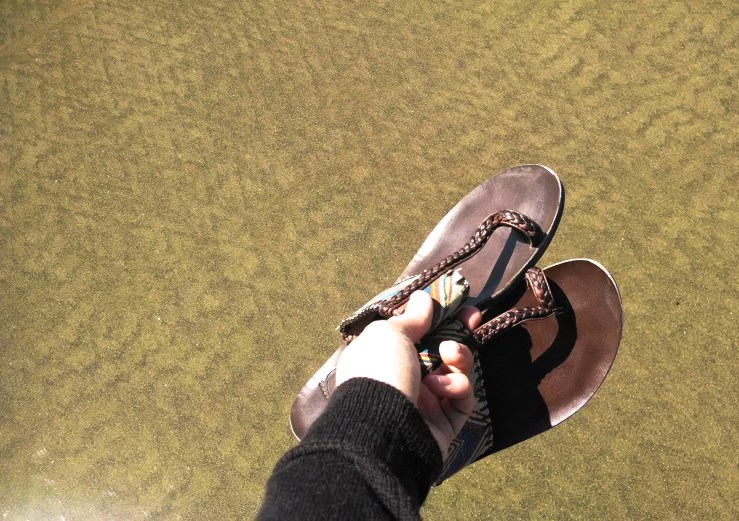 Sandals on the beach