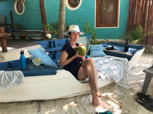 chilling on the beach