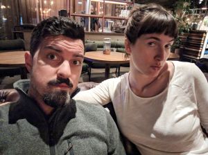 making faces together