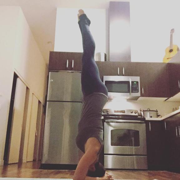 kitchen headstand