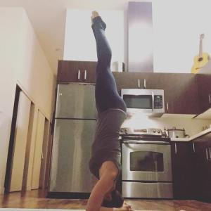 kitchen headstand